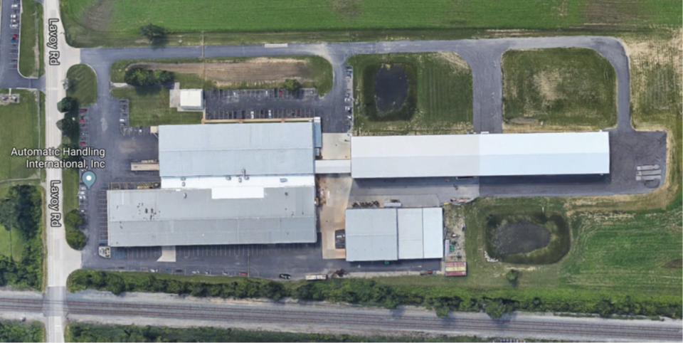 An arial photo of AHI's 140,000 sq ft manufacturing facility