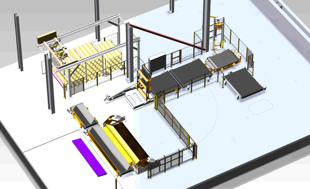 A rendering of a dry end roll handling system