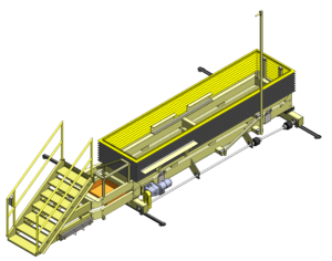 A rendering of an AHI blade change cart