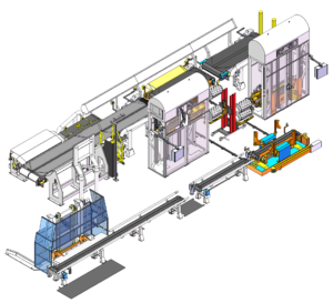 A rendering of an AHI Parent Roll Load & Unload System