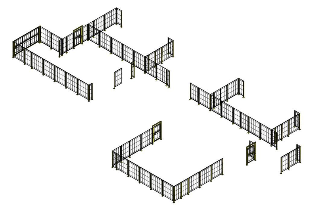 A rendering of safety fencing