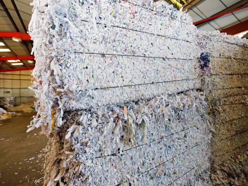 baled shredded paper